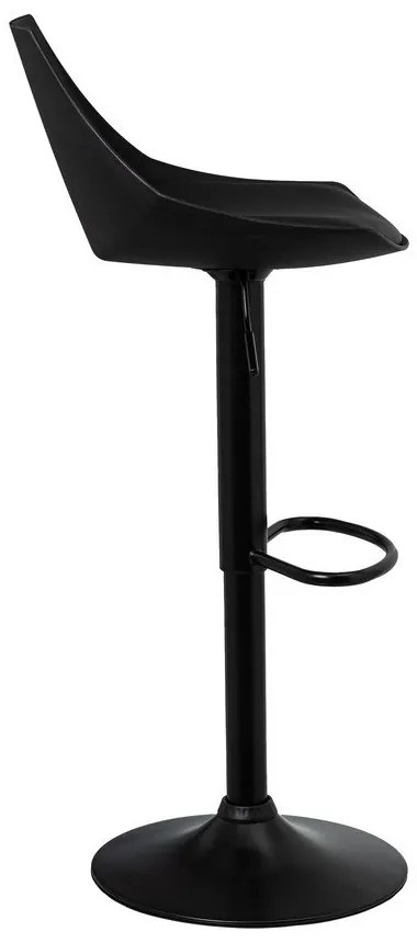Čierne barové stoličky s nastaviteľnou výškou z imitácie kože v súprave 2 ks (výška sedadla 56,5 cm) – Casa Selección