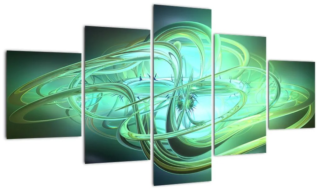 Obraz zelenej abstrakcie (125x70 cm), 40 ďalších rozmerov
