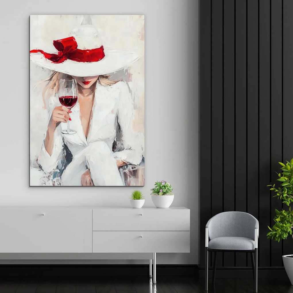 DUBLEZ | Fashion art obraz - Žena s vínom