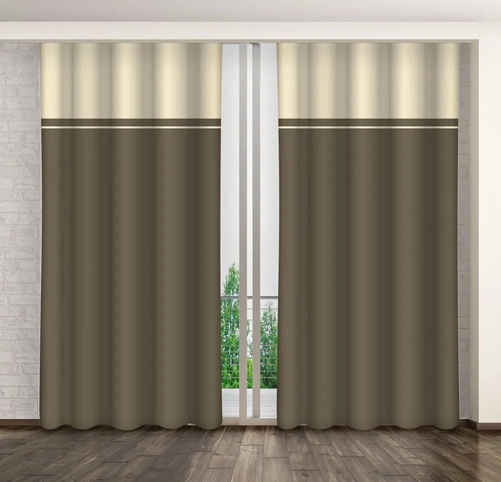 Elegantný záves tmavšej olivovej farby Dĺžka: 250 cm