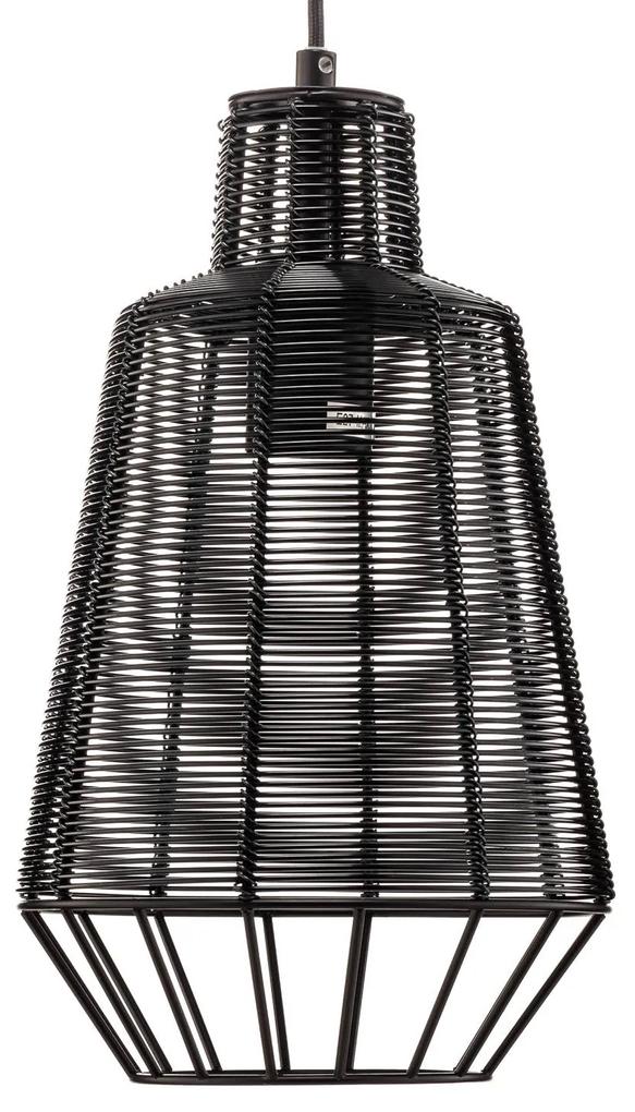 Lucande Tinko klietková závesná lampa čierna 20 cm