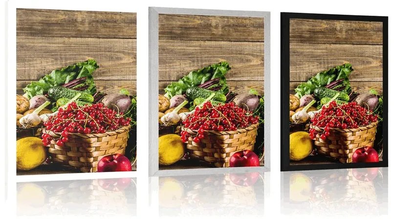 Plagát čerstvé ovocie a zelenina - 60x90 white