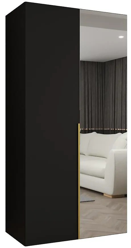 Skriňa Alicante II 100 čierna/zlatá