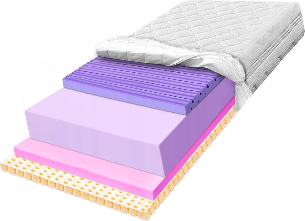 Penový matrac 150x170 7-zónový s latexom, nosná výška H3 H4 26 cm