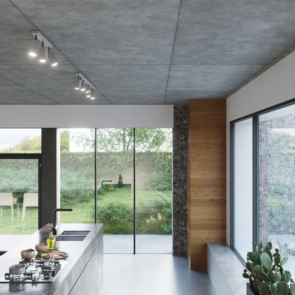 Bodové svietidlo Merida, 4x sivé kovové tienidlo, (možnosť polohovania)