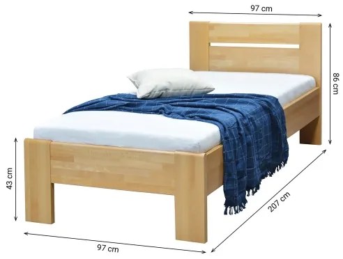 Jednolôžková masívna posteľ AMBER 90×200 cm, buk
