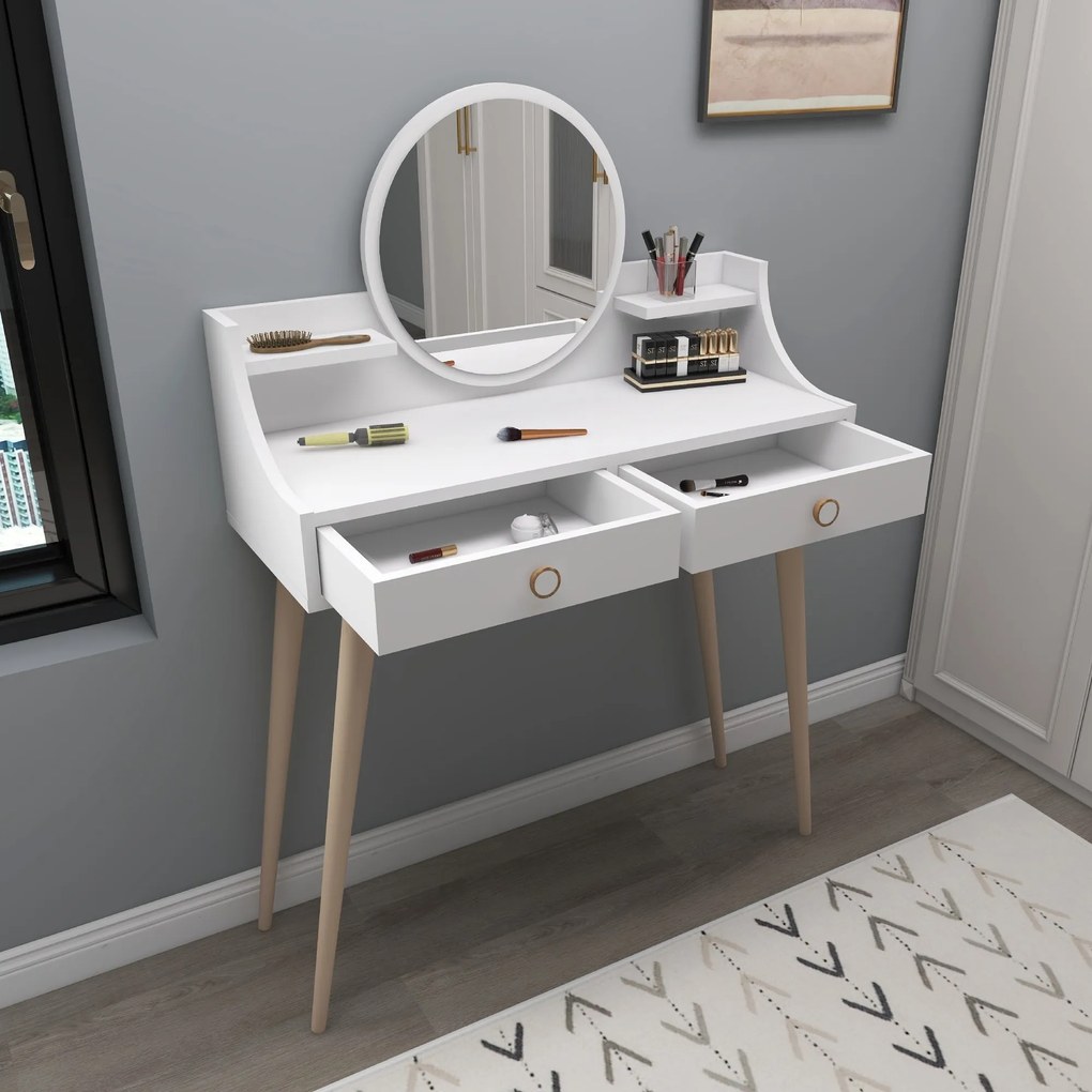 Designový toaletní stolek Melinda bílý