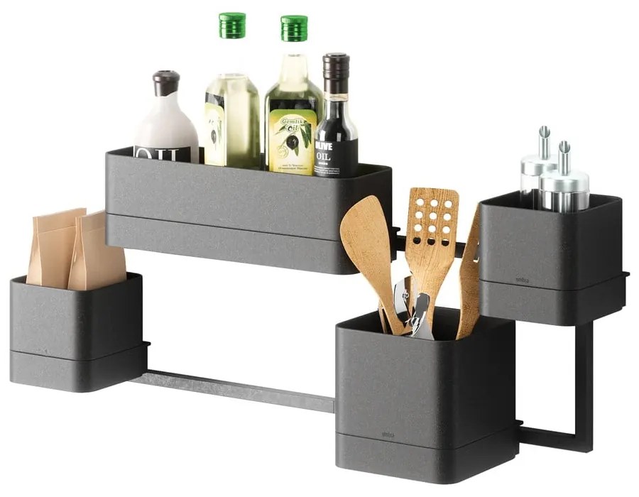 Závesné plastové kvetináče na bylinky v súprave 4 ks Cubiko – Umbra