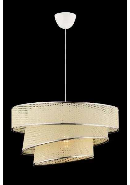 Luster na lanku COUPER 1xE27/60W/230V biela/lesklý chróm