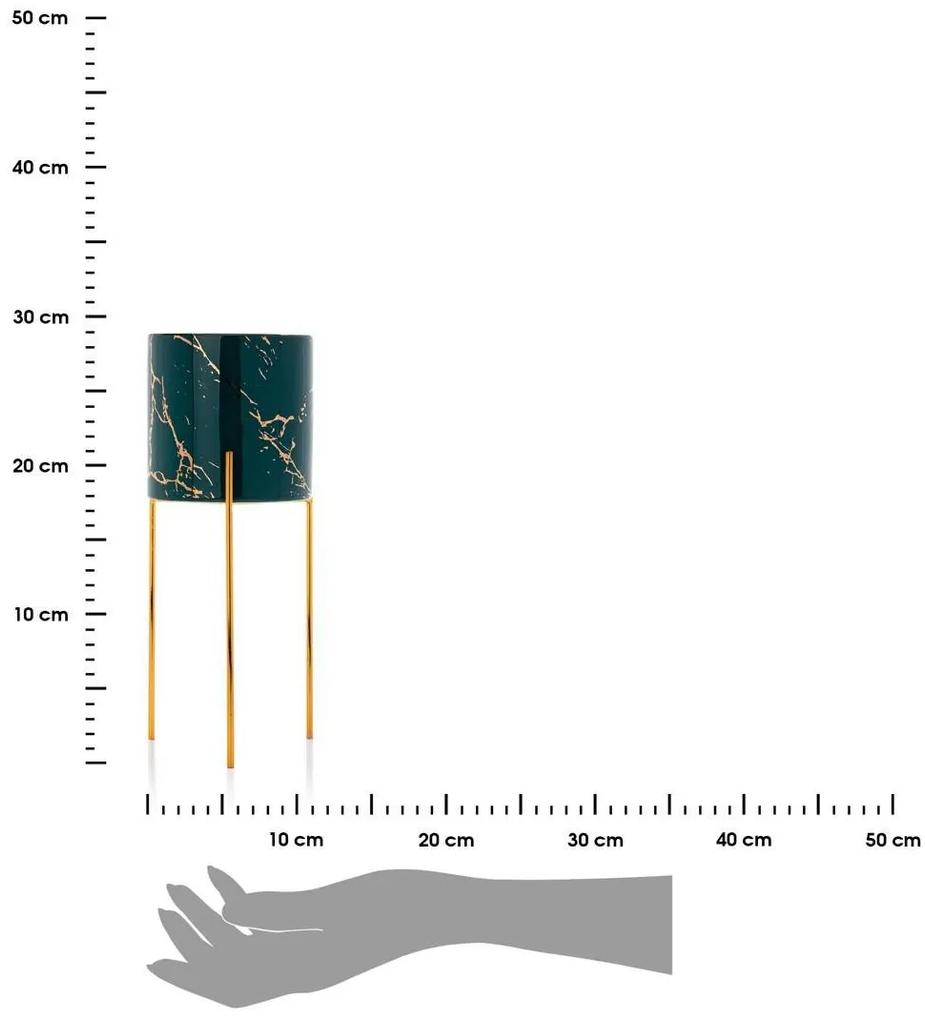 DekorStyle Kvetináč Nila 27,5 cm zelený
