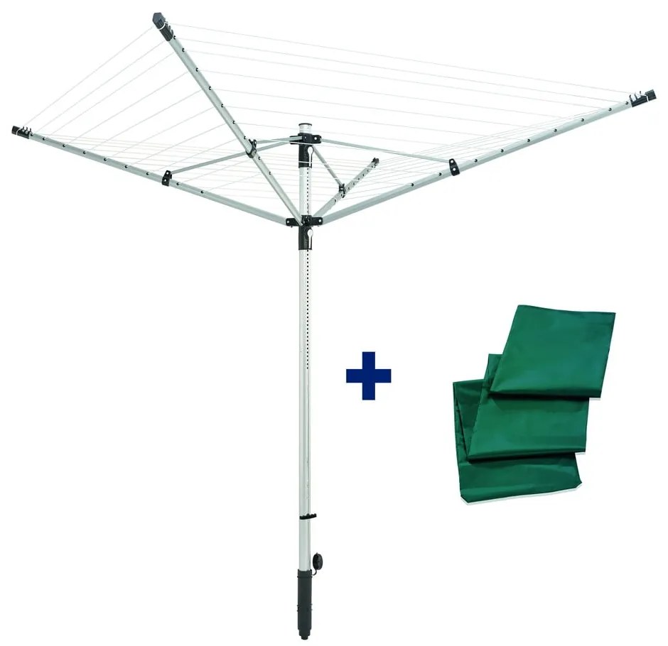 Vonkajší sušiak na bielizeň v striebornej farbe 50 m LinoLift 500 – LEIFHEIT