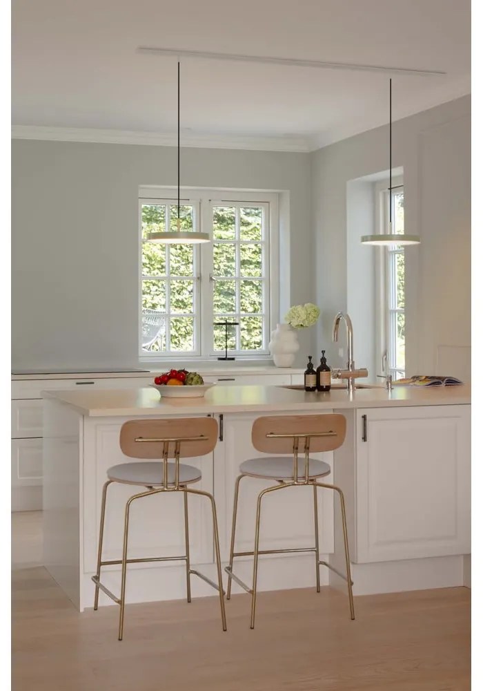 Svetlosivé kovové LED stmievateľné závesné svietidlo s kovovým tienidlom ø 31 cm Asteria Plus – UMAGE