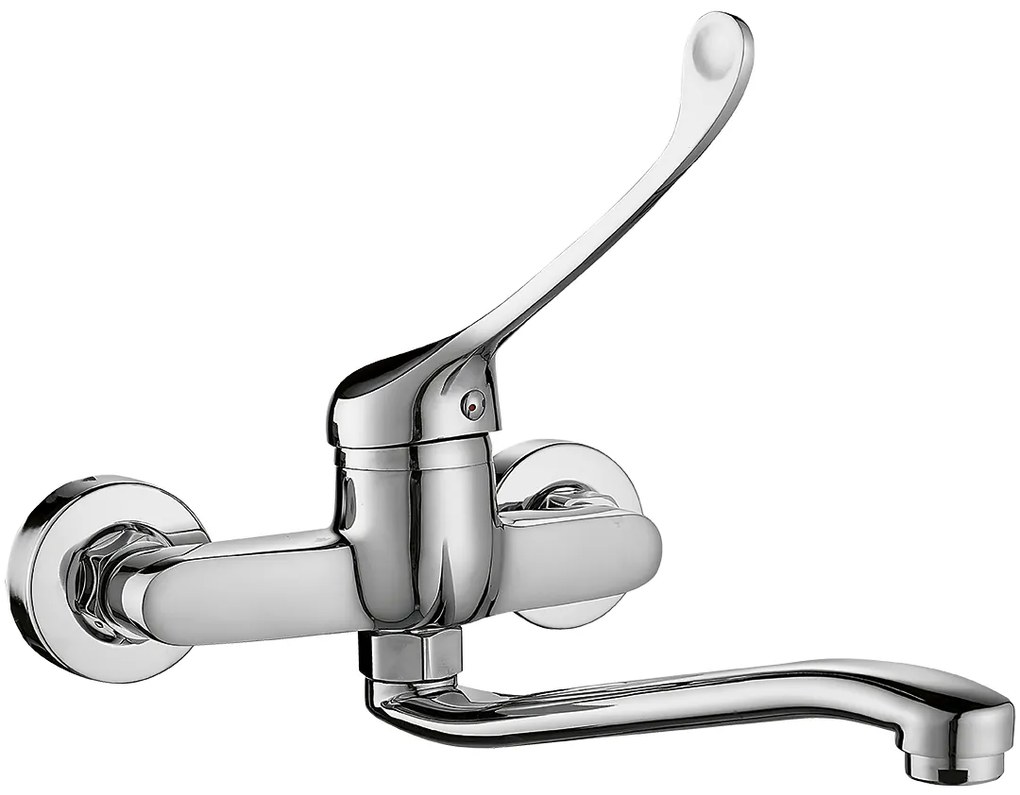 Kuchinox Madera, nástenná drezová batéria 150mm s lekárskou pákou, chrómová, LAV-BQM_08MD