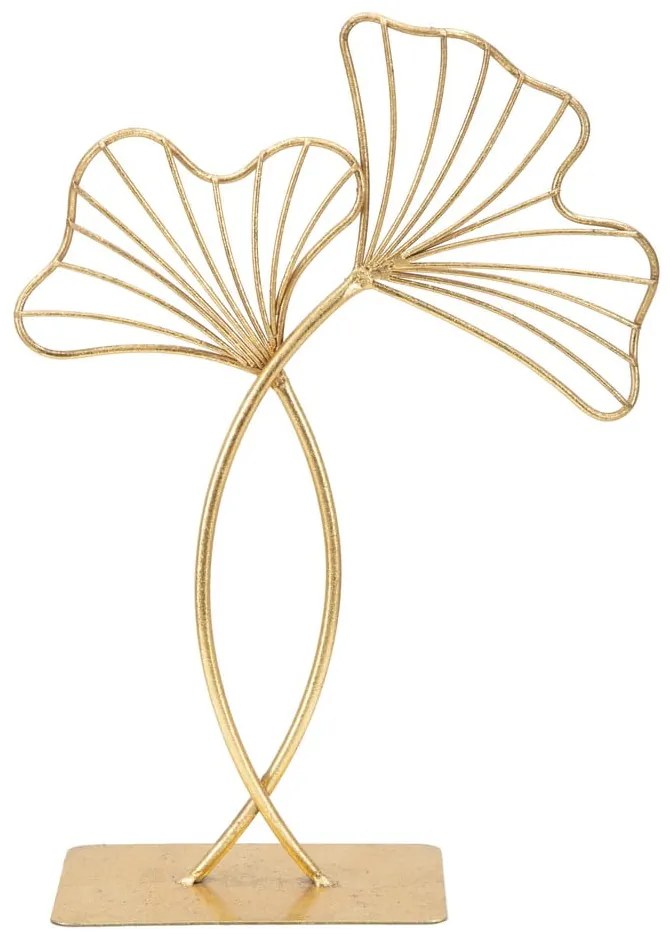 Dekorácia v zlatej farbe Mauro Ferretti Leaf Glam, výška 35 cm