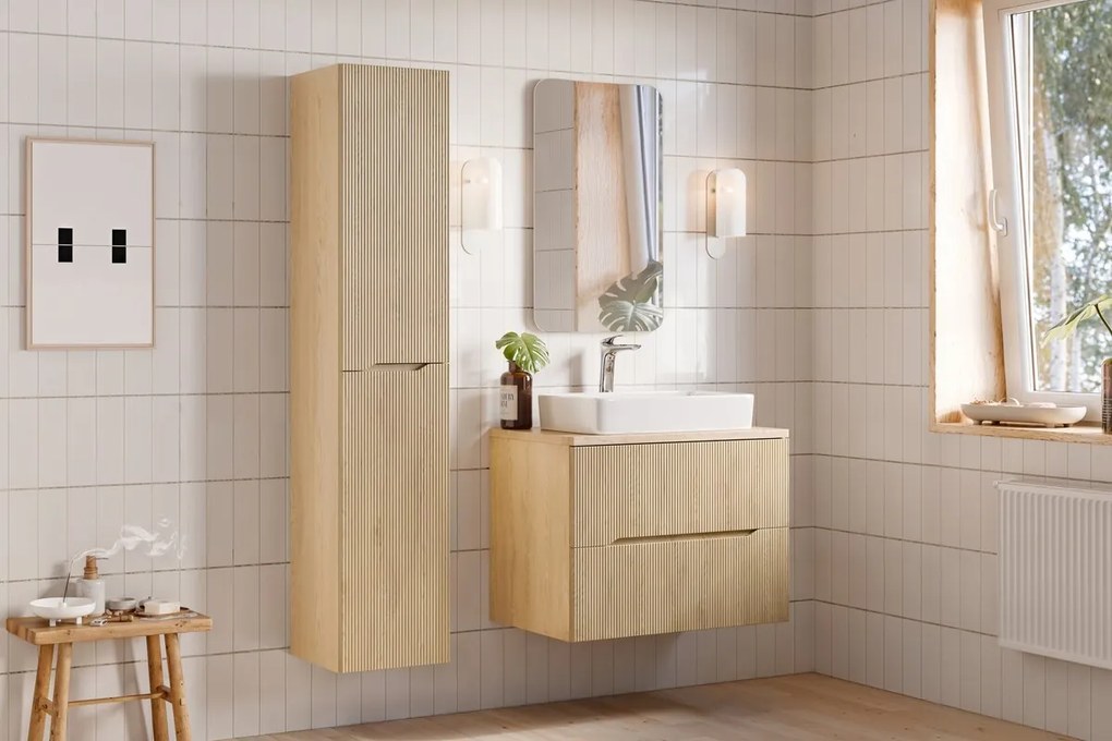 Závěsná skříňka pod umyvadlo Nordic 80 cm dub cremona