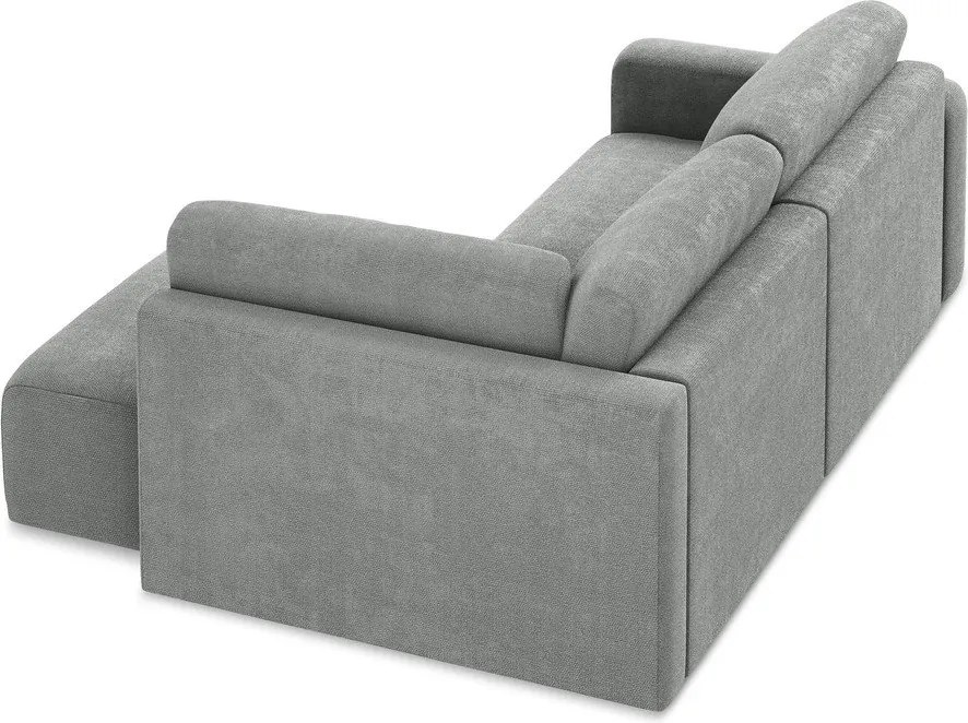 Sivá ženilková rozkladacia/s úložným priestorom rohová pohovka (pravý roh/do L) Kona – Makamii