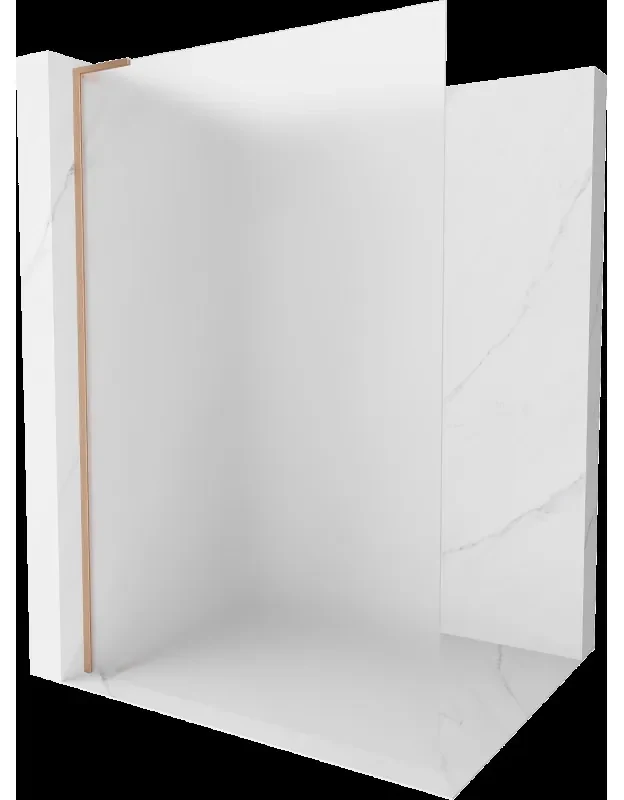 Mexen Kioto L sprchová stena Walk-in 70 x 200 cm, mliečne sklo, brúsená meď - 800-070-103-65-30