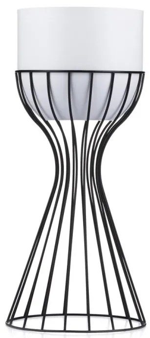 Kvetináč na stojane LOFT IV 46 cm čierny/biely