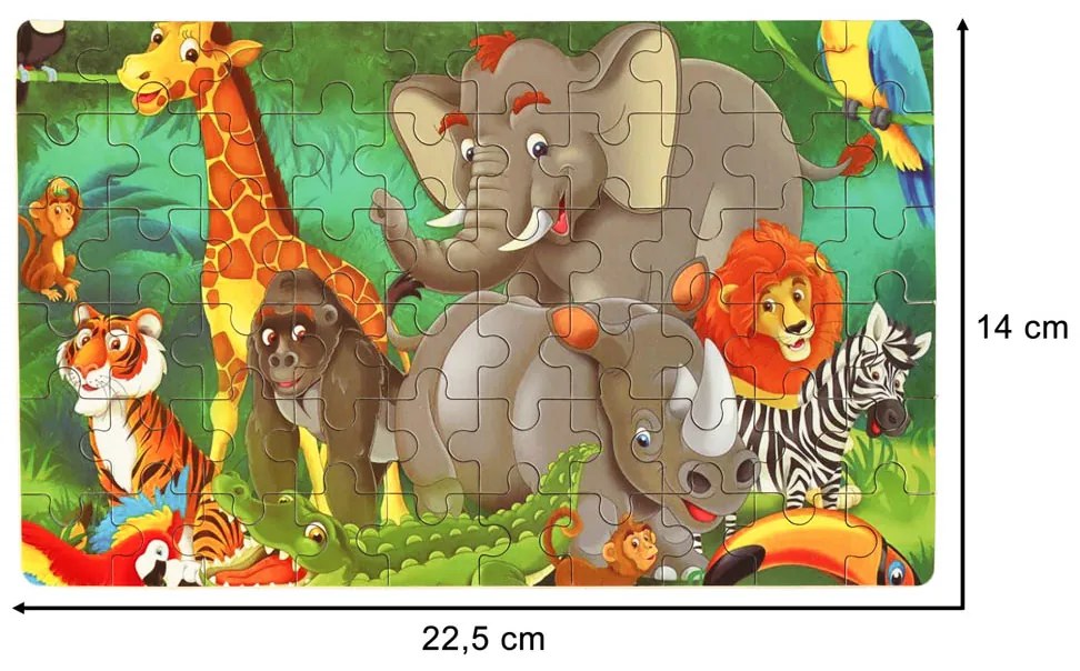 KIK Drevené rozprávkové puzzle slon 60el