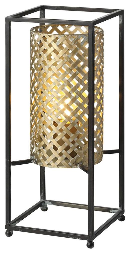 Stolná lampa Petrolio, čierna/zlatá, výška 37 cm