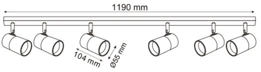 Zuma Line 2204BD-6-BK - Bodové svietidlo FORI 6xGU10/50W/230V čierna/zlatá
