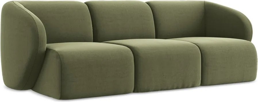 Zelená zamatová pohovka 244 cm Lani – Makamii