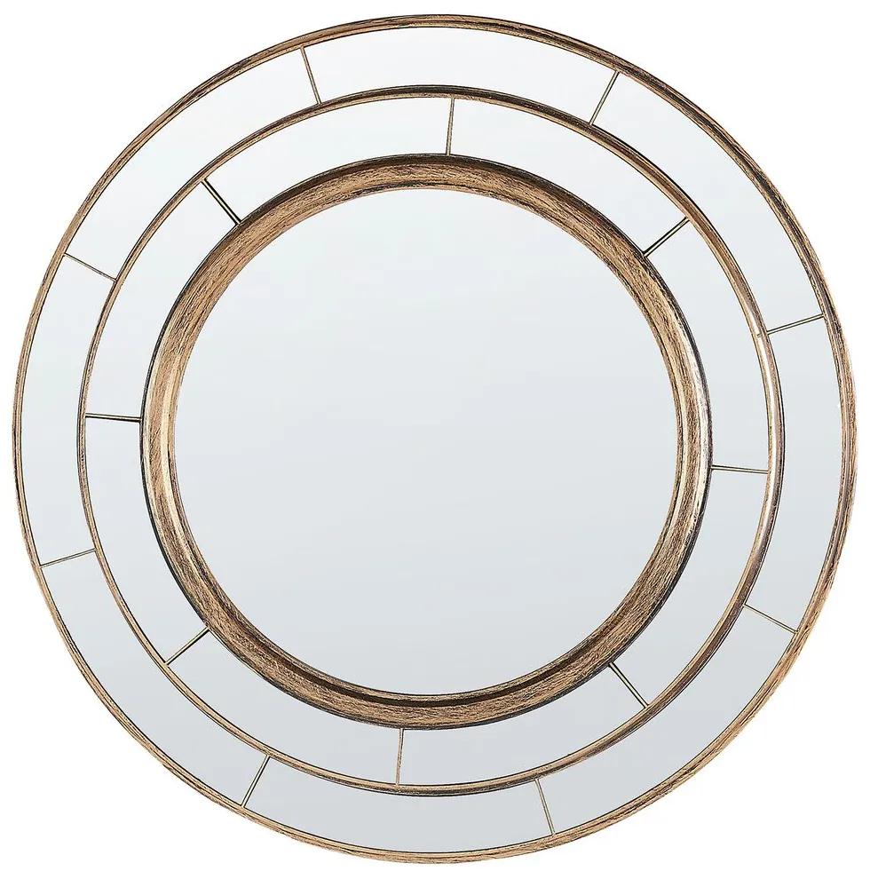 Okrúhle nástenné zrkadlo ø 40 cm zlaté BELCHITE Beliani