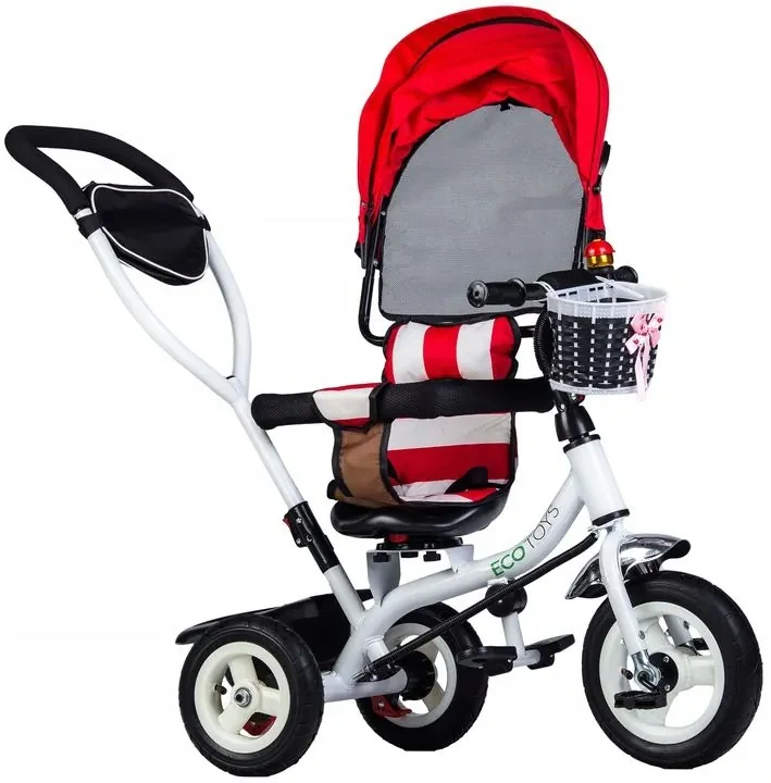 Eco Toys Trojkolka červená s otačaním sedadla
