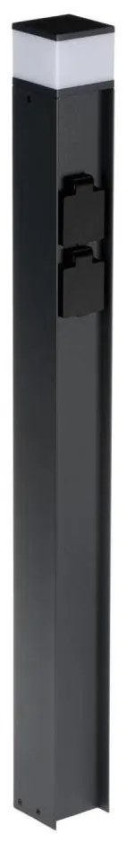 Kanlux 38767-Vonkajšia lampa s 2 zásuvkami DASTEN 1xG9/11W/230V 80 cm IP44 čierna