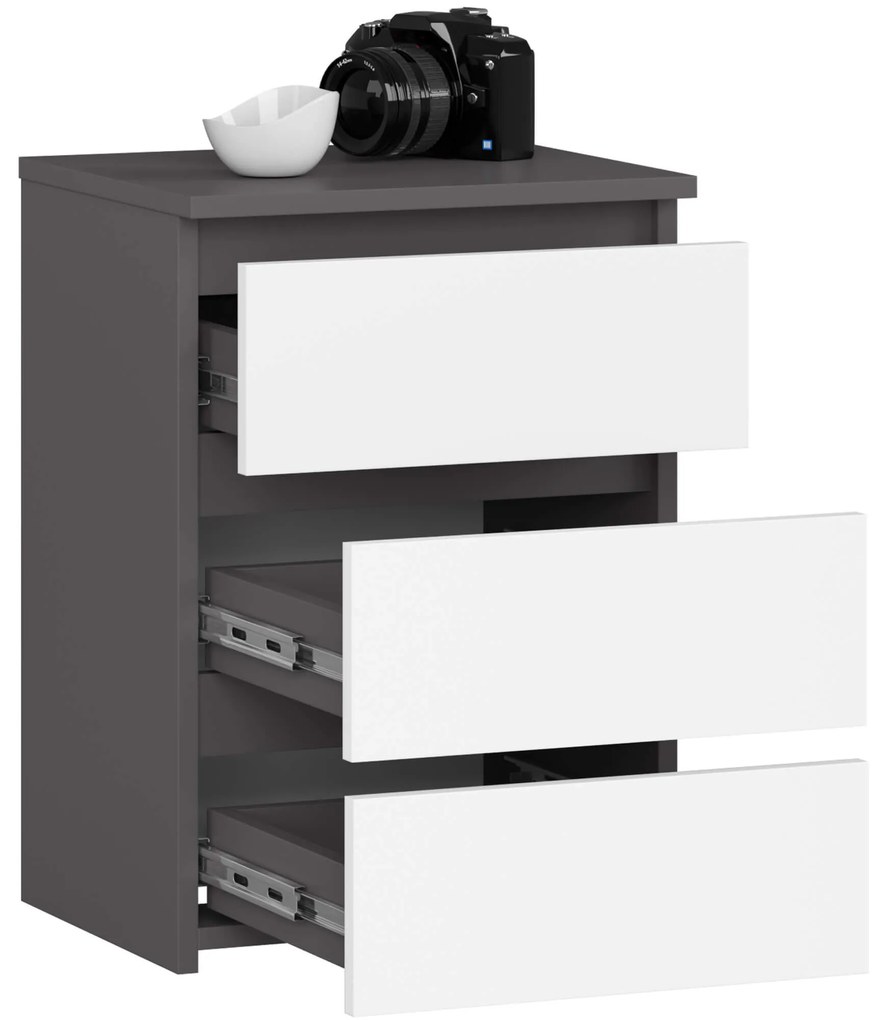 Komoda CL3 40 cm grafitovo šedá/biela