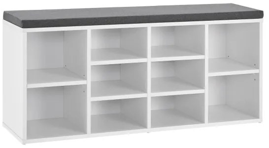 InternetovaZahrada Lavica na topánky 104x30x48 cm - biela
