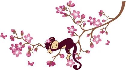 Samolepiaca dekorácia zamyslená opica