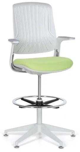 Pracovná stolička GREG s klzákmi, zelená