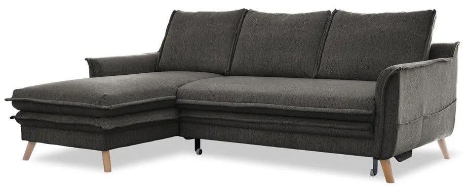 Tmavosivá rozkladacia rohová pohovka (ľavý roh) Charming Charlie – Miuform
