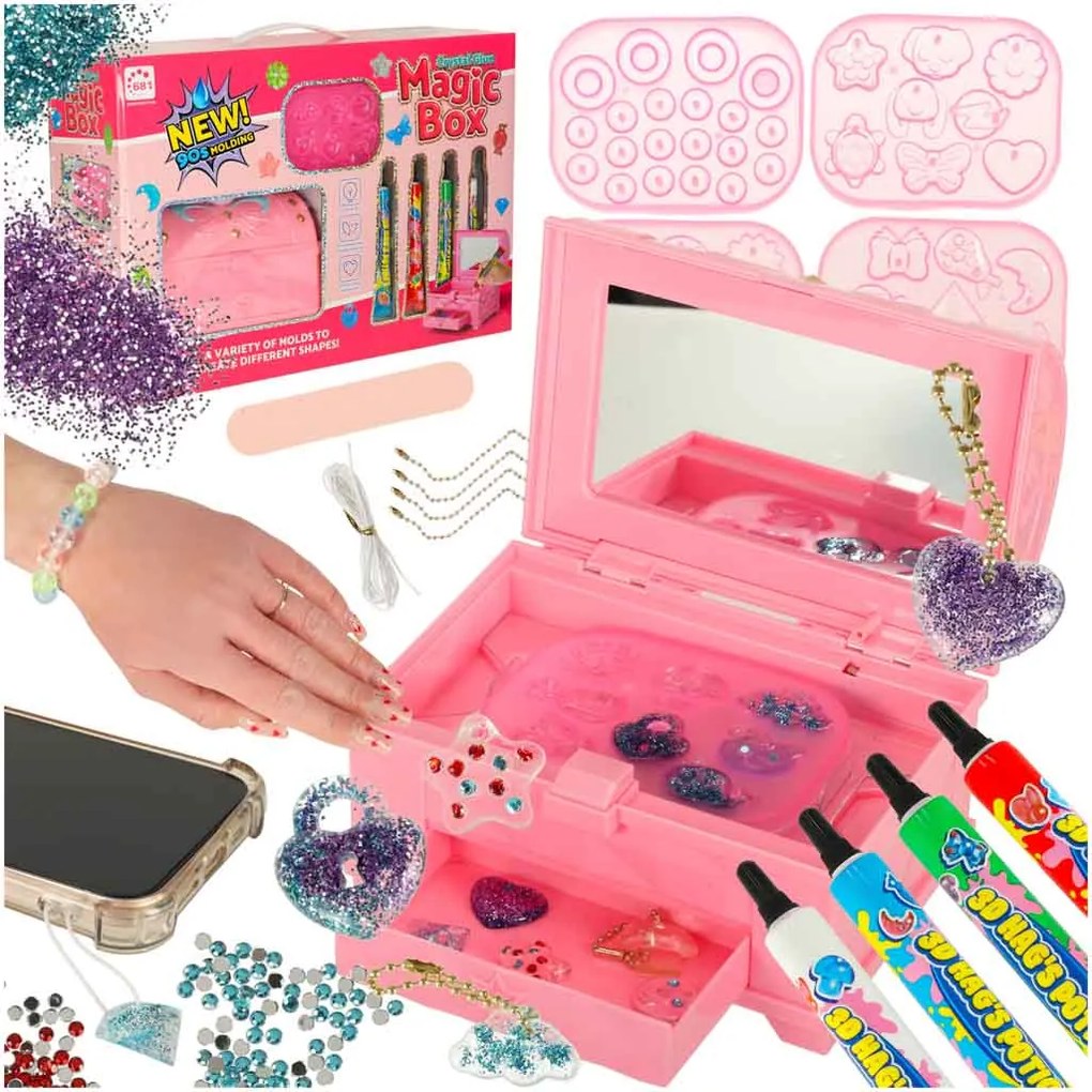 Kreatívna súprava na výrobu šperkov KIK Magic Box s UV boxom