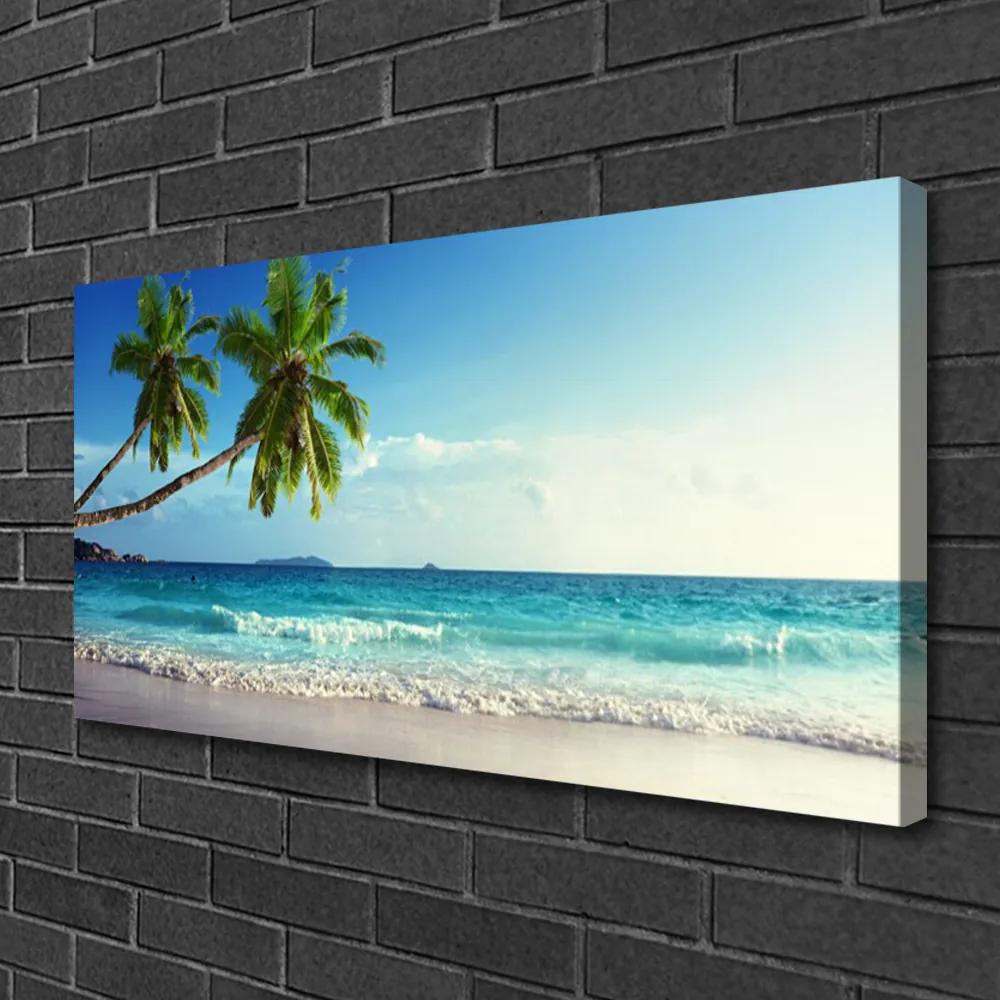 Obraz Canvas More pláž palma krajina 125x50 cm