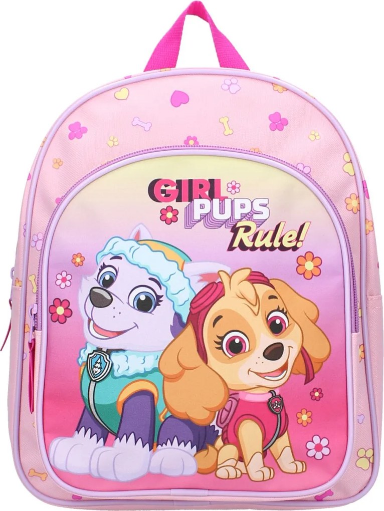 Dievčenský batoh s predným vreckom Labková patrola – Paw Patrol - motív Girl Pups Rule!