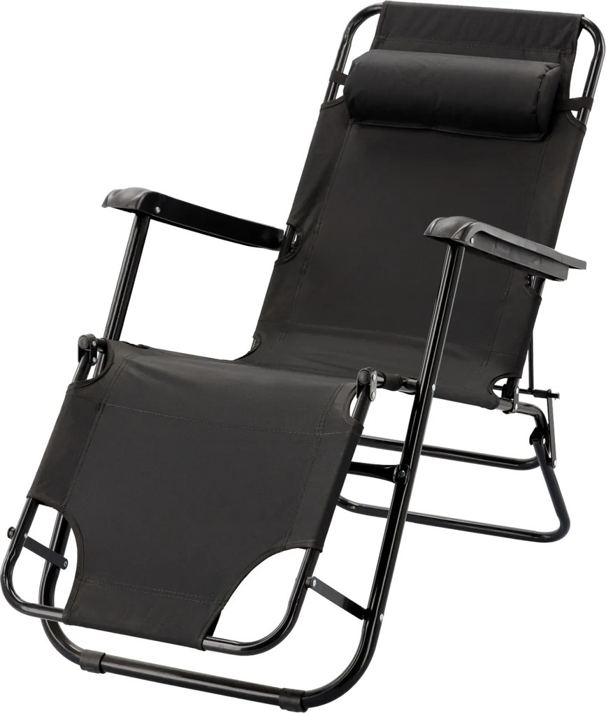 Garden Line SKLADACIA ZÁHRADNÁ STOLIČKA S OPIERKOU HLAVY, ČIERNA  *7838