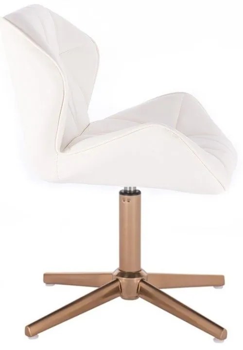 LuxuryForm DESIGN Stolička MILANO na zlatom kríži - biela