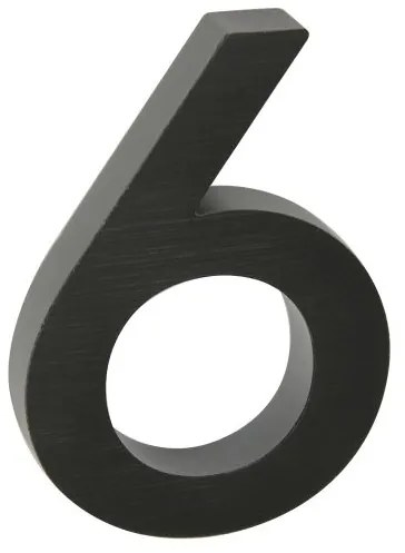 Domové číslo "6", RN.100LV, brúsené, čierna