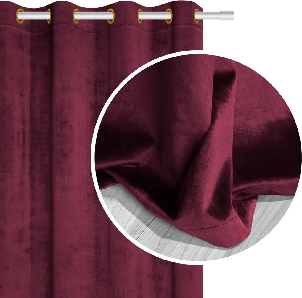 Velúrový záves SOFT VELVET bordový 140x250 cm