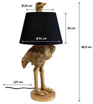 Ostrich stolová lampa zlatá
