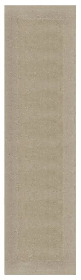 Béžový vlnený behúň 60x230 cm – Flair Rugs