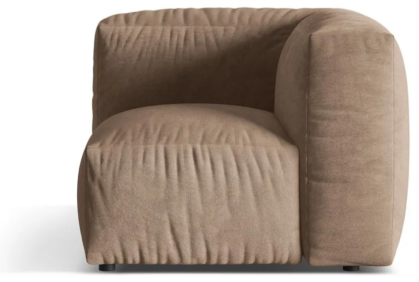 Svetlohnedý zamatový modul pohovky (variabilný) Martina – Micadoni