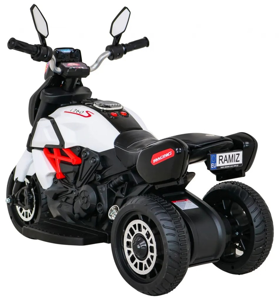 Motorka na batérie pre deti FAST TOURIST - biela