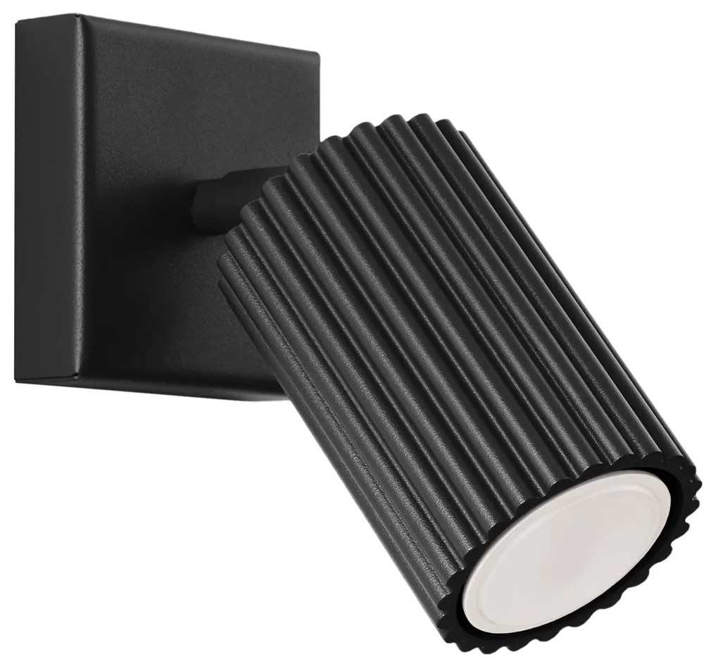 Bodové svietidlo Karbon, 1x čierne kovové tienidlo, (možnosť polohovania)