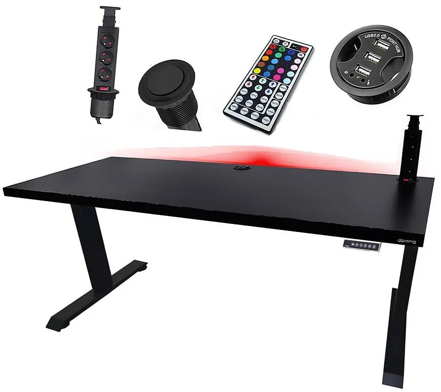 Písací Stôl Low Elektr. Čierna 136x66x3,6 Model 3