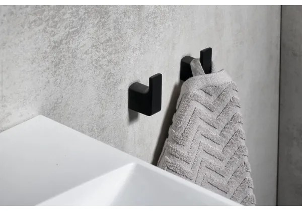 Gedy - SADA 2x Nástenný háčik PIRENEI matná čierna