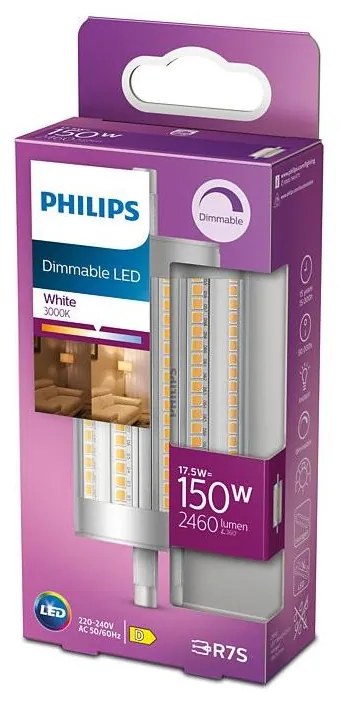 Philips LED Stmievateľná žiarovka Philips R7s/17,5W/230V 3000K 118 mm P4917