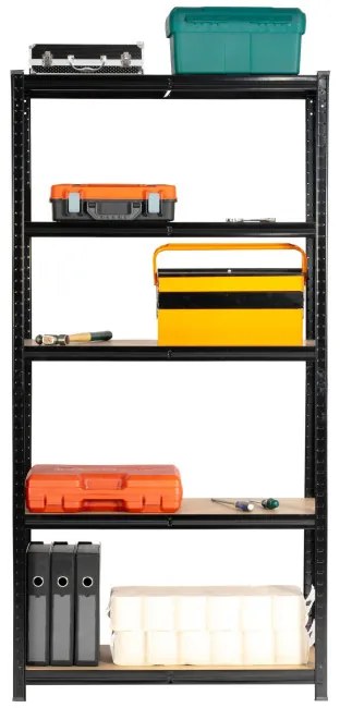 Set 2 kovových regálov 90x40x180 cm čierny